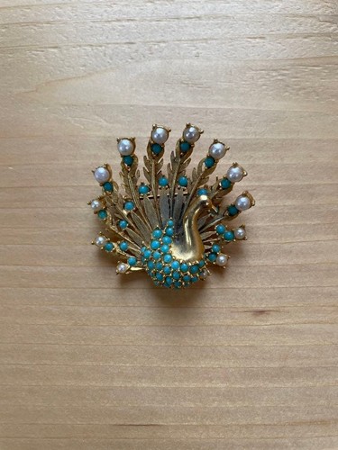 Pfau brosche vintage antik - brosche,