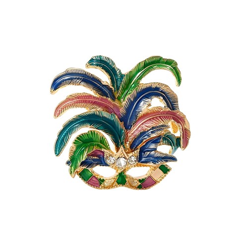 Federmaske brosche emaille - federmaske,