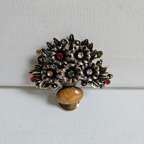 Bunte strass blumen brosche - blumen,