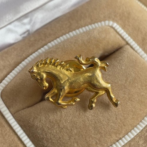 Gold pferd anstecknadel - pferd,