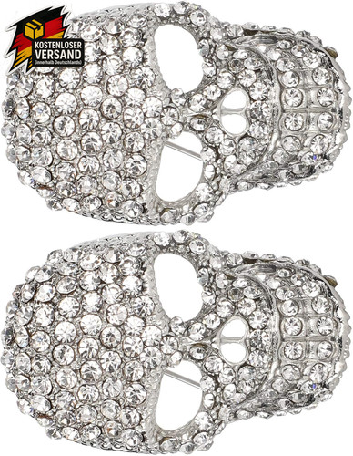 Totenkopf brosche damen - totenkopf,