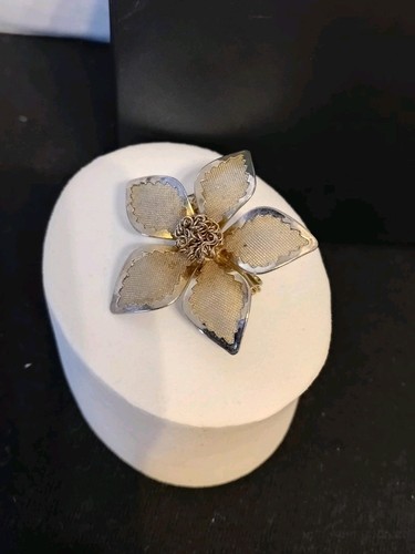 Vintage brosche blume - blume, filigran