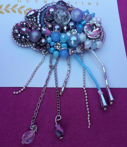 Regenwolke brosche swarovski - brosche,