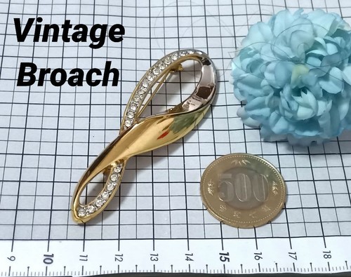 Vintage brosche gold kristall - brosche,